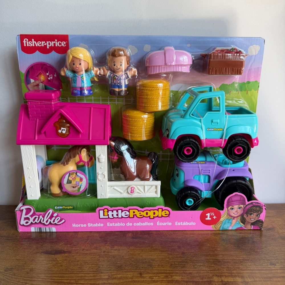 New Fisher Price Little People Barbie Horse Stable Play Set Toys Girl
